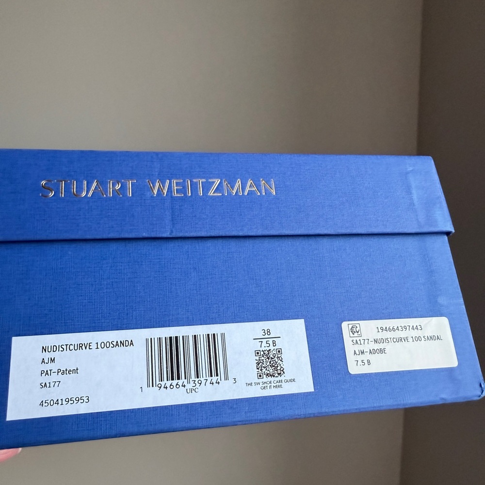 Stuart Weitzman Nudistcurve Ankle Strap Sandal (Women) in 7.5 B in Adobe - Picture 13 of 13